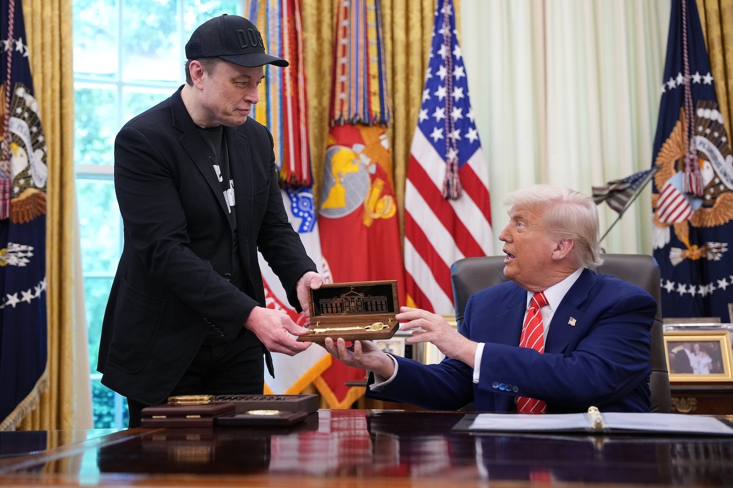 Trump Admits ‘Elon’s Really Not Leaving’ During DOGE Press Conference